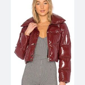 Women's Burgundy Puffer Jacket